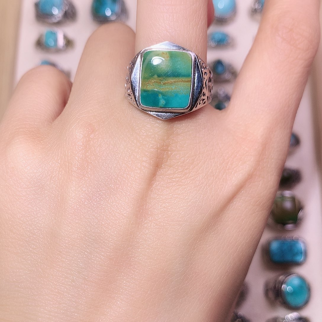 绿松石银S925镶嵌颈饰