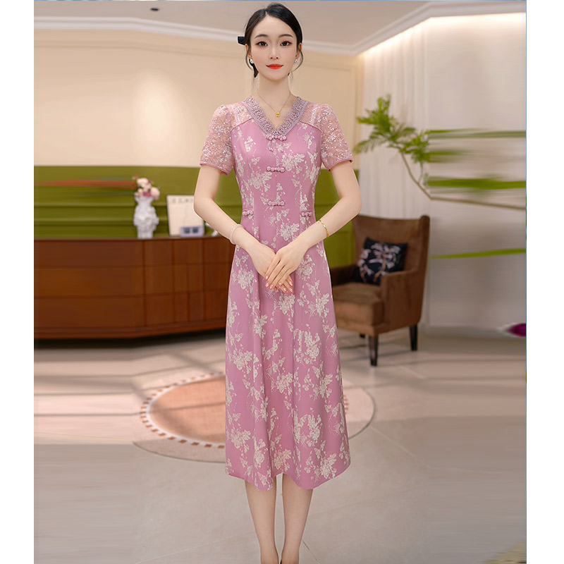 JG-25379 新款2025年夏季时尚气质优雅显瘦连衣裙 M-4XL