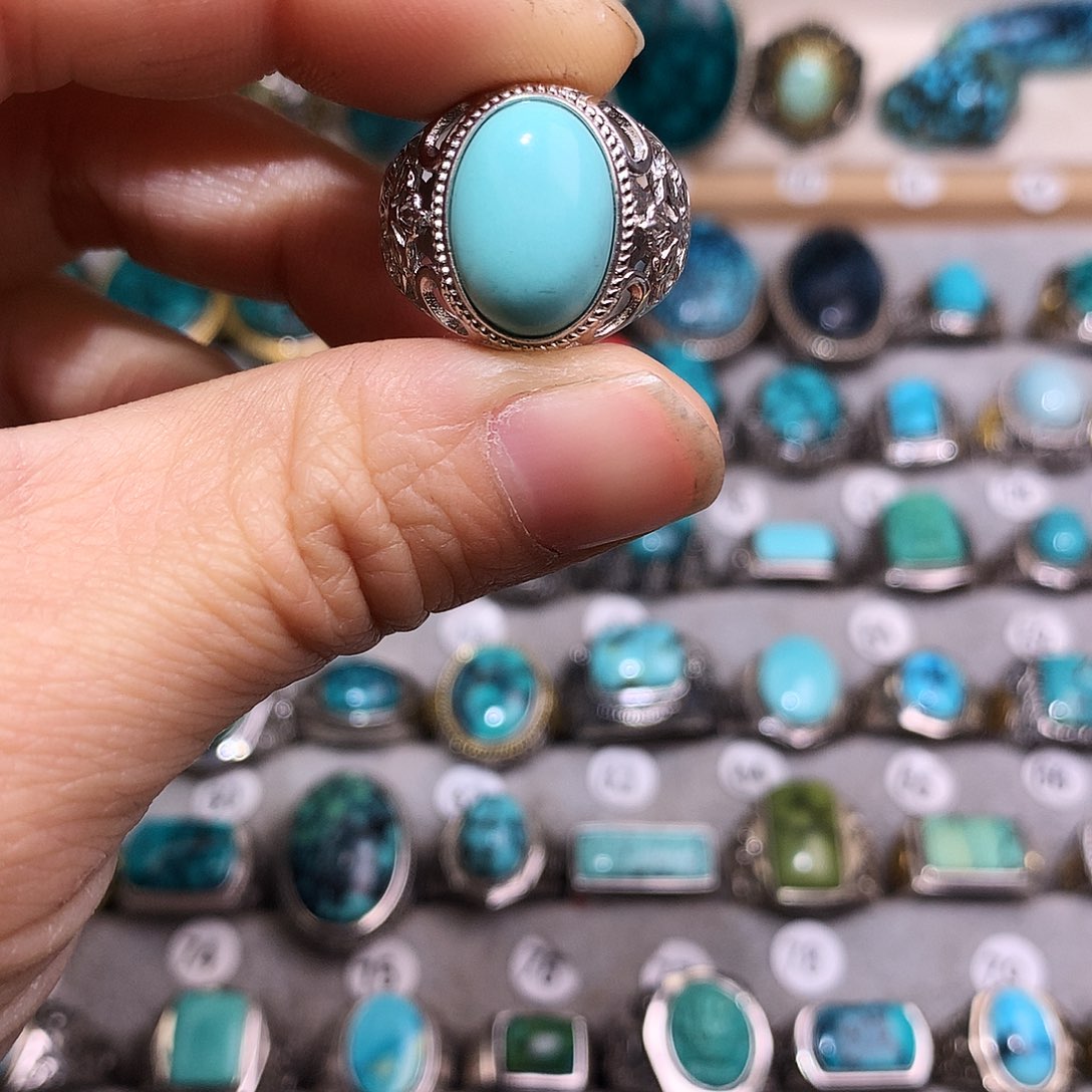 绿松石挂件银S925镶嵌降*