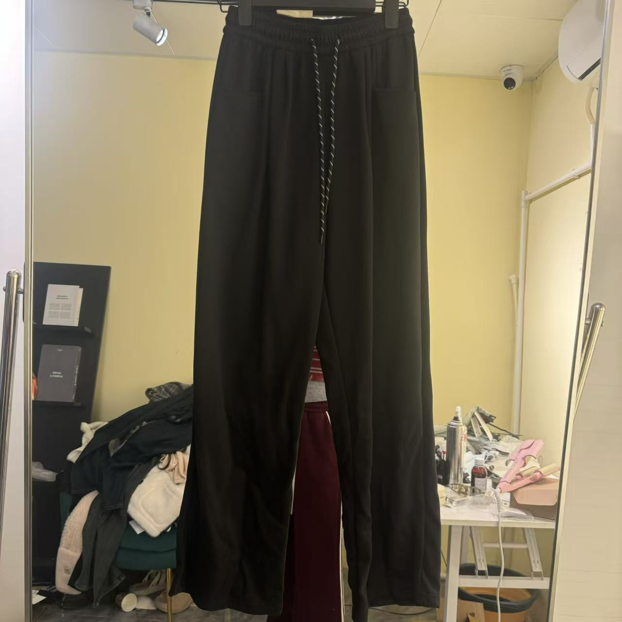 秋冬慵懒风高腰抽绳阔腿显瘦休闲裤