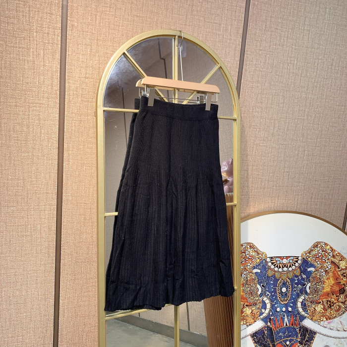 BS510孕妇黑色针织半身裙90-125