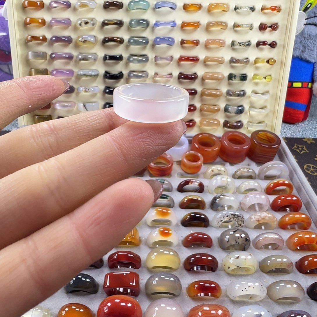 玛瑙/玉髓未镶嵌戒指A10不退换18.1港18