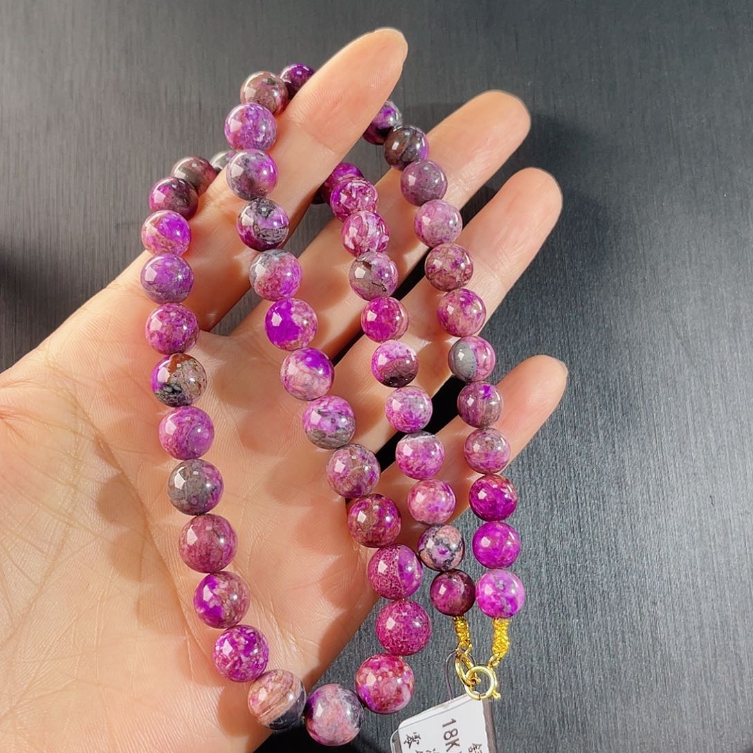 未镶嵌苏纪石（舒俱来）南非舒俱来老矿料项链k金