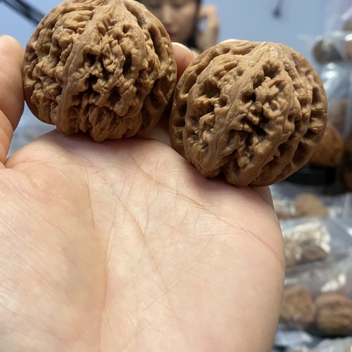 把件文玩核桃44红皮粗筋