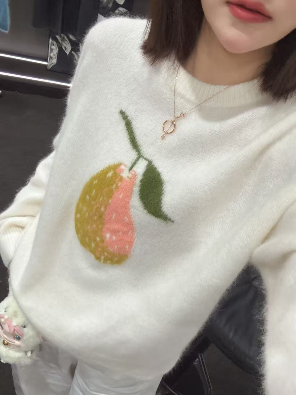 【雪梨】不可机洗  绵羊毛+兔毛 不扎 慵懒风宽松针织套头毛衣女