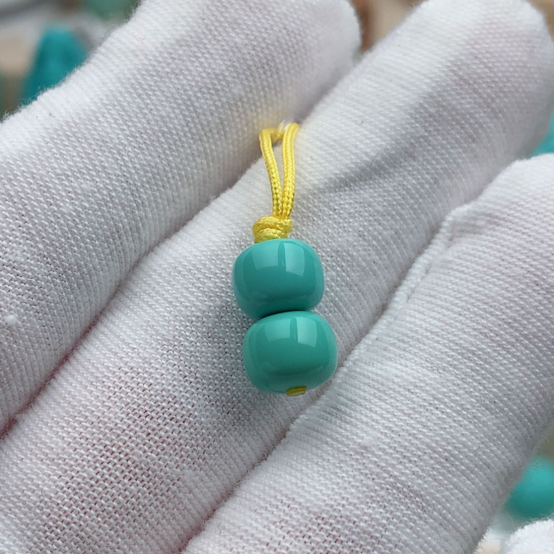 绿松石珠宝奇石未镶嵌7.3mm