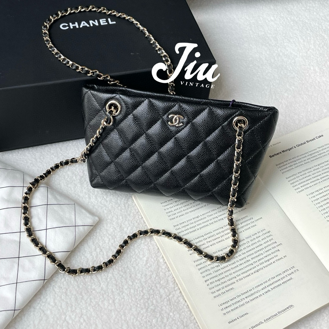 99新 Chanel/香奈儿 黑金25Cminitote单肩包JM12-1379