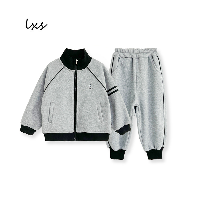 鹿小生儿童冬季加绒韩版时尚百搭潮流洋气长袖外套帅气套装Q193