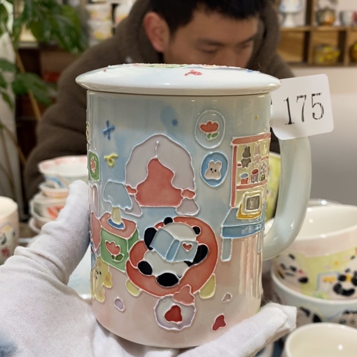 杯景德镇釉下彩手绘