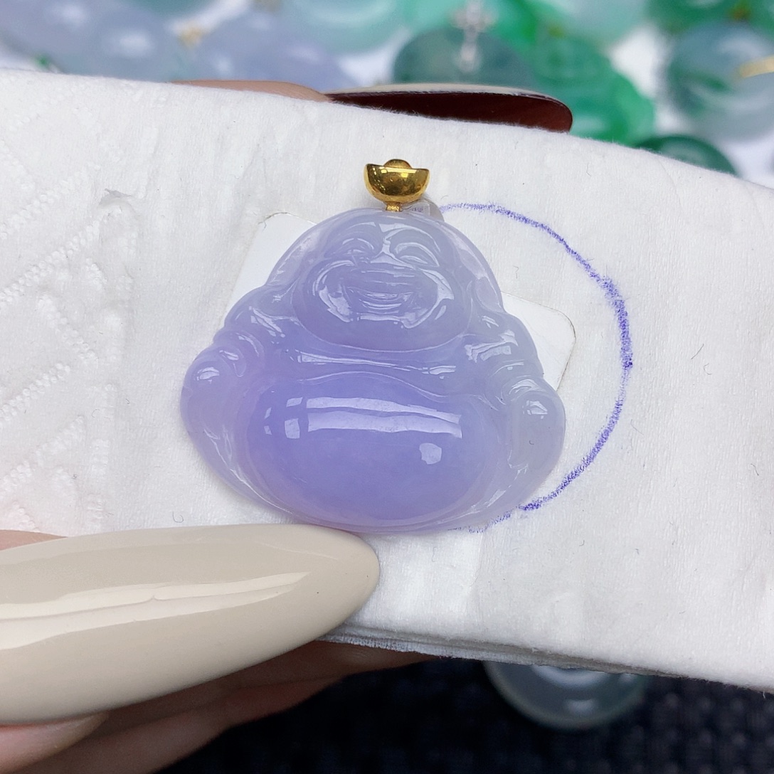 翡翠18K金镶嵌颈饰天然缅甸翡翠a货百元以上9元证书费自理