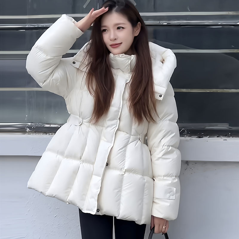 在逃公主 冬季新款短款收腰韩版修身显瘦连帽服女棉衣外套