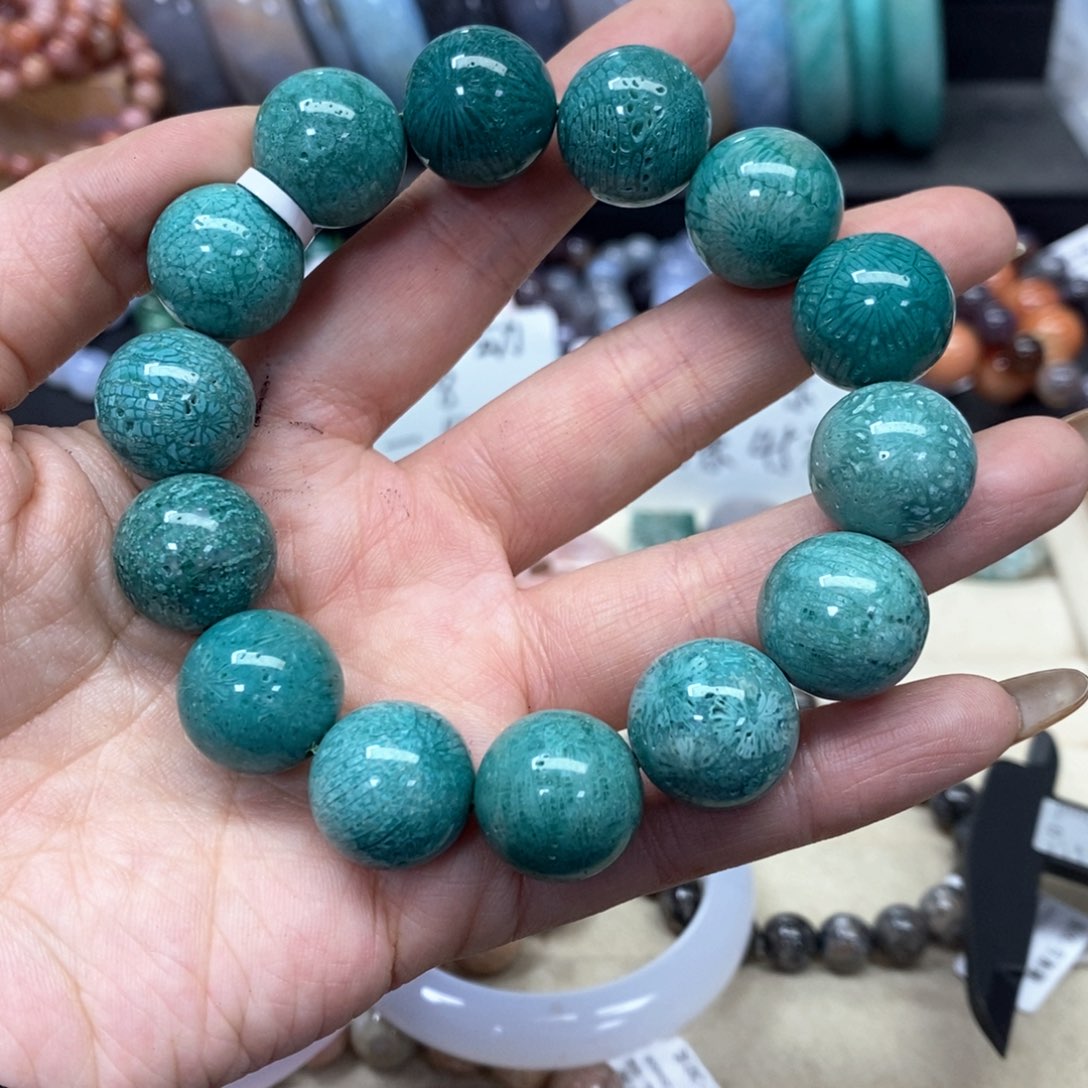 硅化珊瑚（珊瑚玉）手链未镶嵌朔****9180