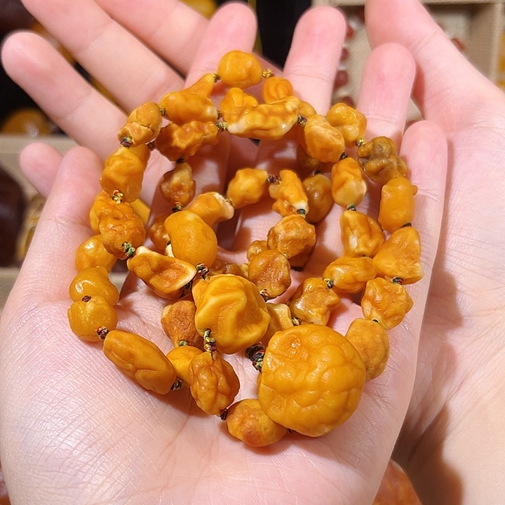 琥珀颈饰未镶嵌蜜蜡海漂瓷白项链