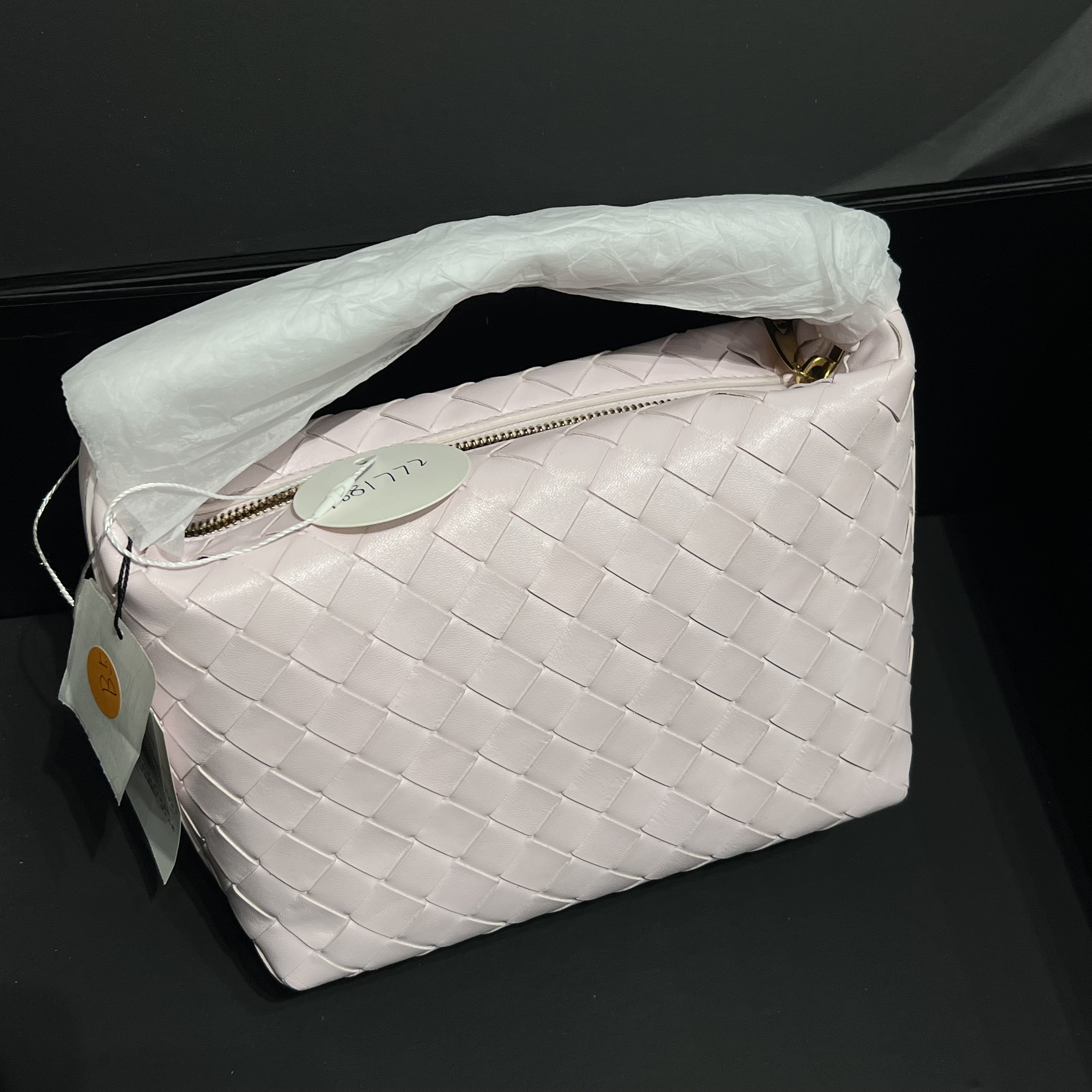 95新 BOTTEGA VENETA/葆蝶家 夏七中古/bv粉色饭盒单肩包/1681772