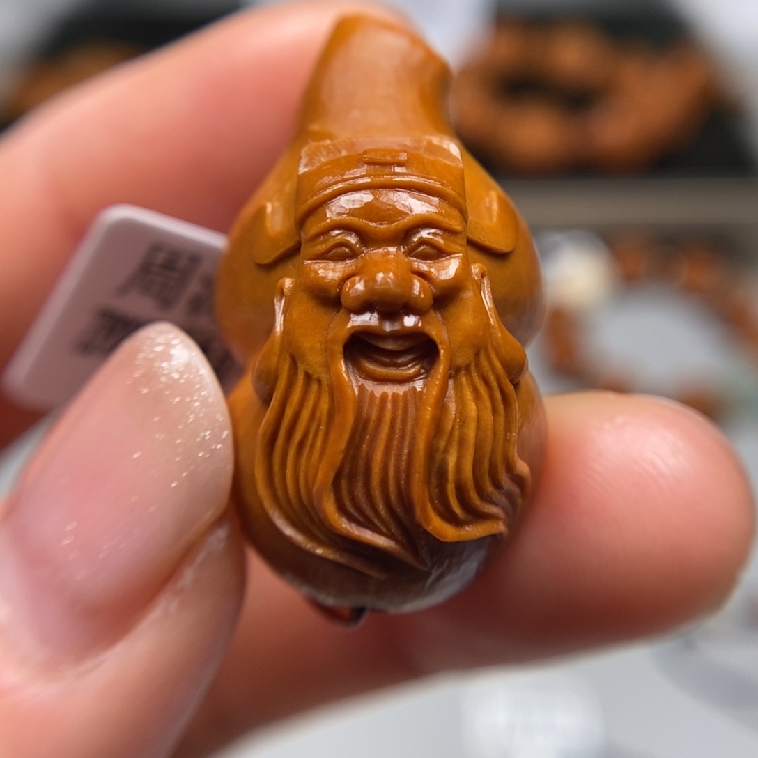 橄榄核吊坠葫芦财神