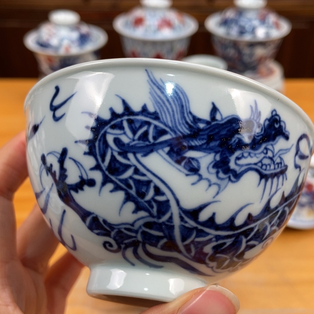 手绘现代茶具非古董