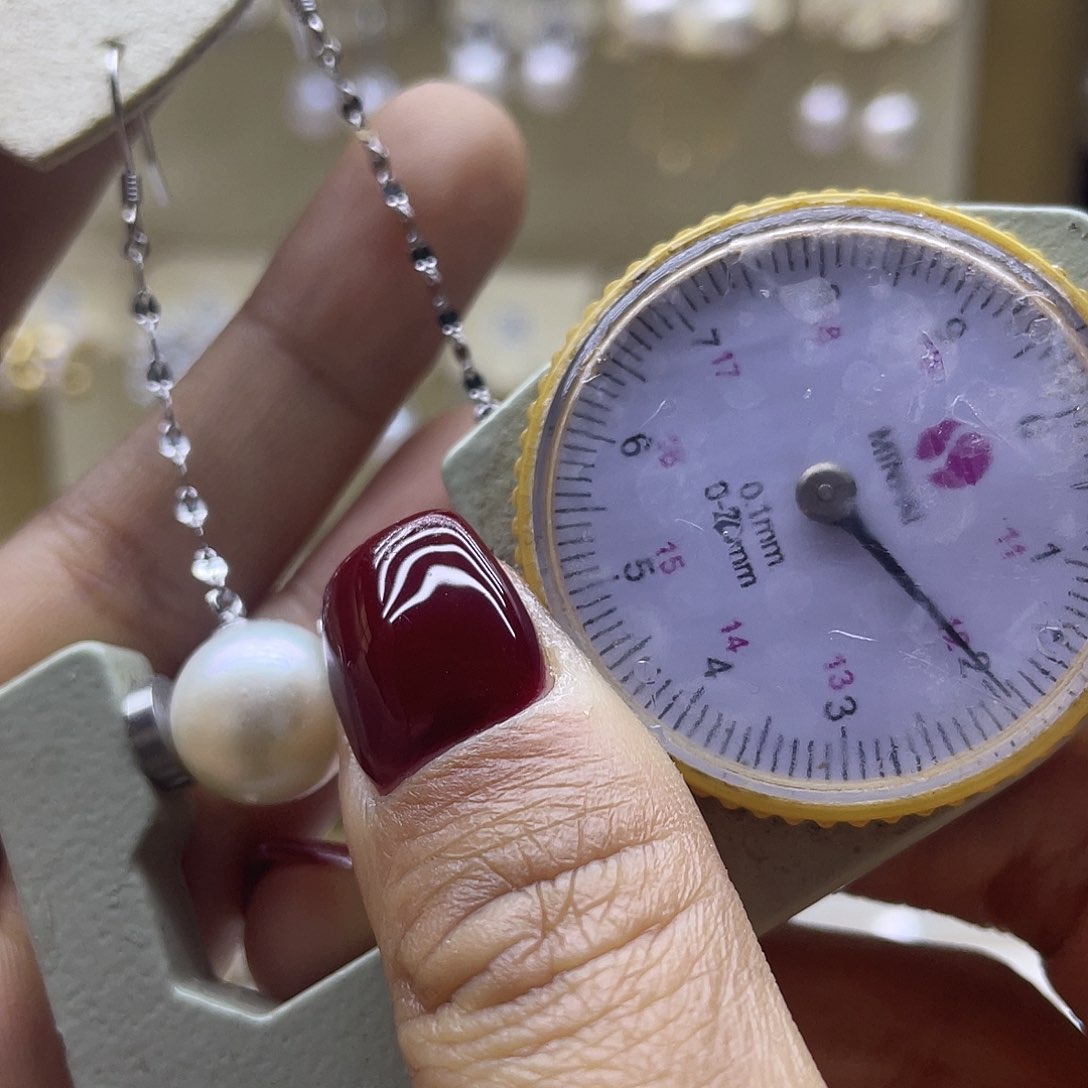 淡水珍珠耳饰银S925镶嵌