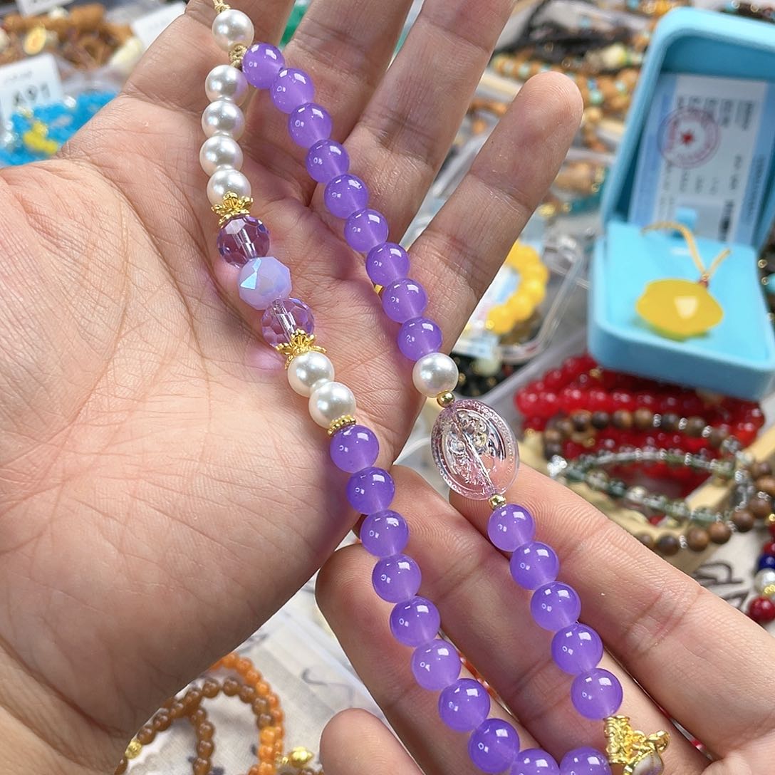 玉髓手饰银S925镀金镶嵌