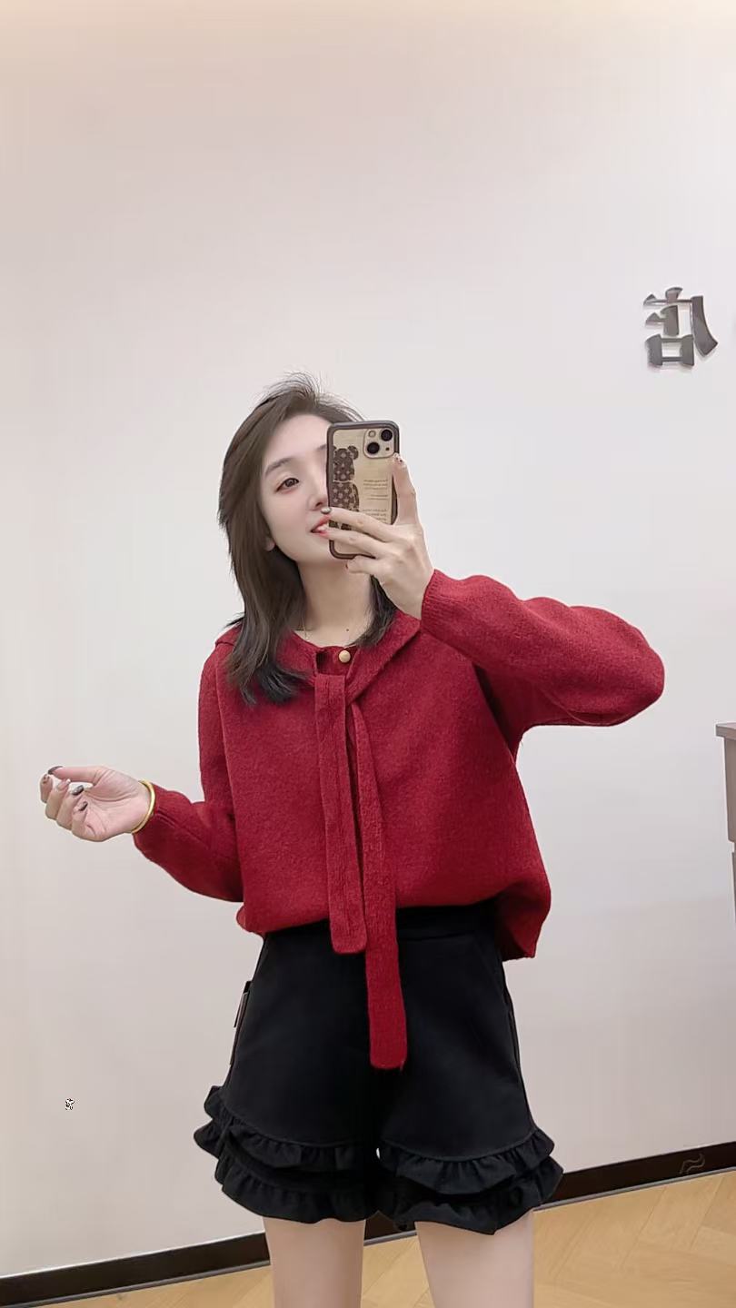 小薇家 【海军领披肩】253冬季韩版海军领披肩森系毛衣