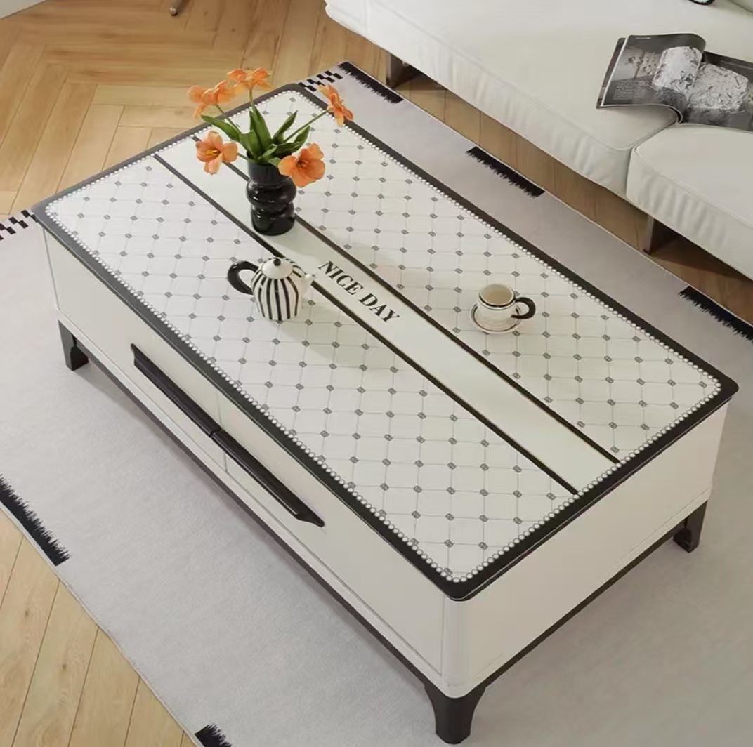 现代简约家用长方形茶几桌布防油防水可擦免洗防烫垫高级感餐桌布