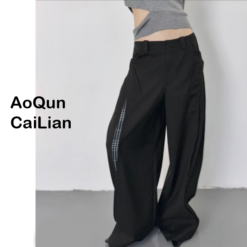 AoQunCaiLian-4夏季时尚高腰洋气小众潮流直筒裤女装QJ25-S013TR