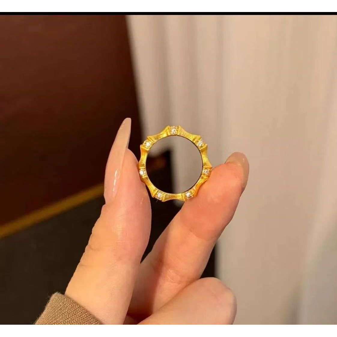 足银戒指 竹节戒指气质百搭