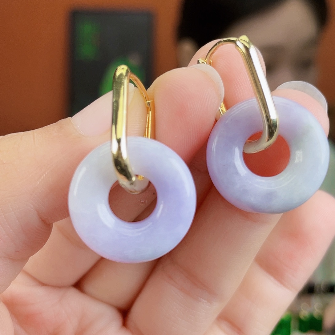 翡翠未镶嵌耳饰饰品