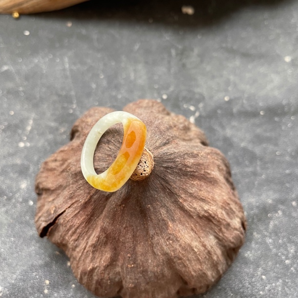 卖了拾七翡翠天然缅甸A货糯化种俏色介圈素面