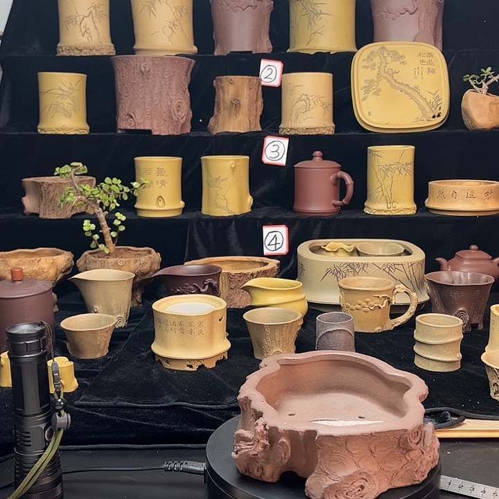 泥塑全手工制作树桩花盆