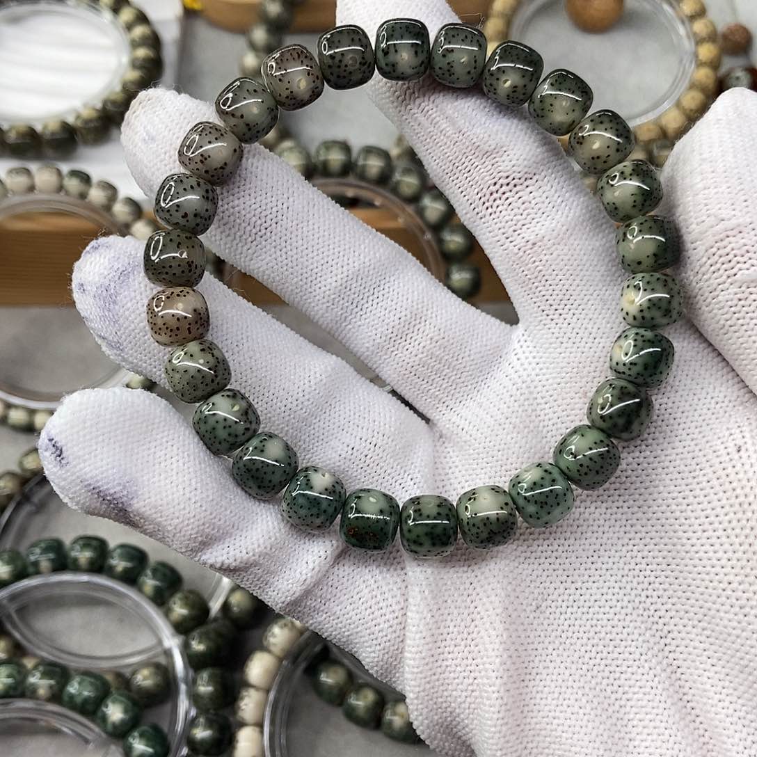 星月菩提手串9绿玻璃36