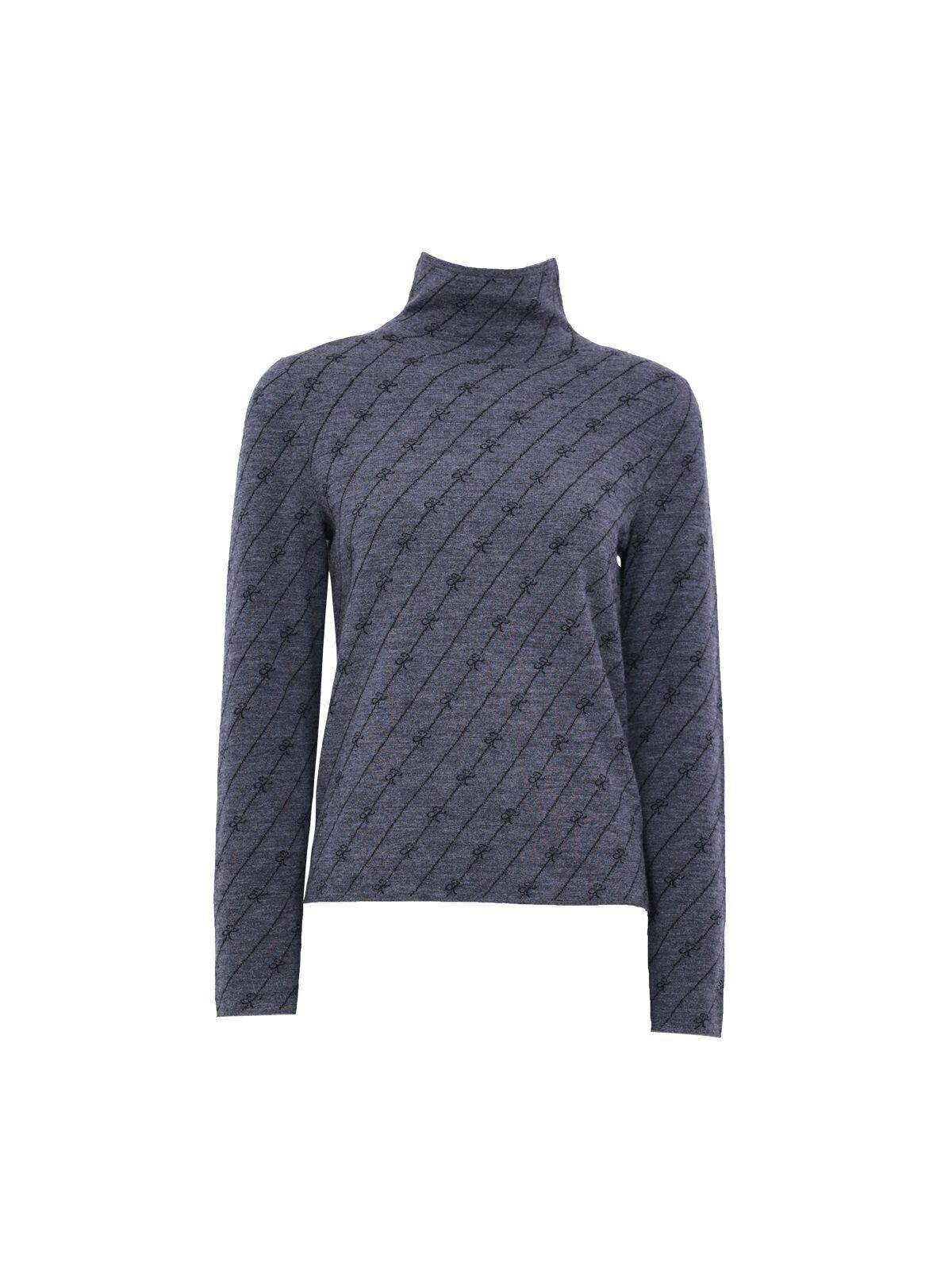 扬子纱字母撞色针织套