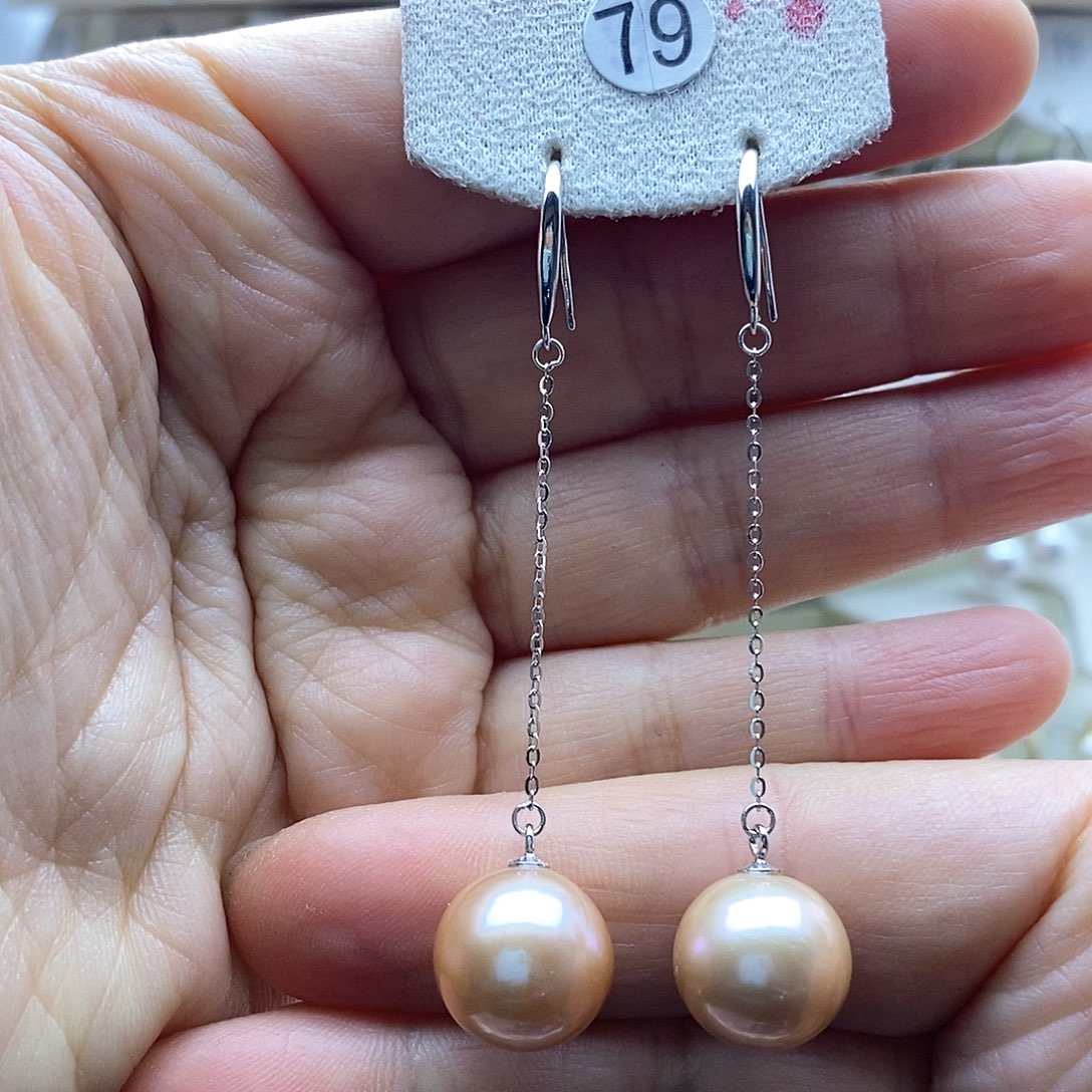 淡水珍珠耳饰银S925镶嵌