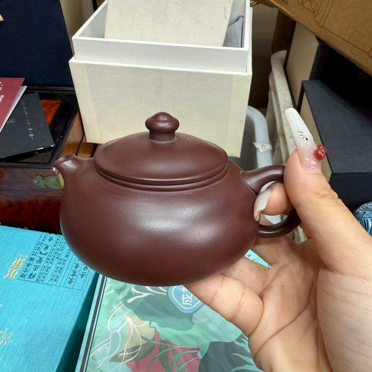 5店【闪购商品】吴成志深井老紫泥寒江壶 6245