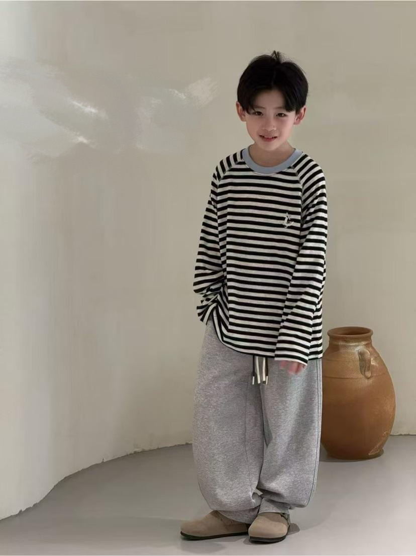 &苏珊&2025新款条纹T恤男童女童长袖休闲