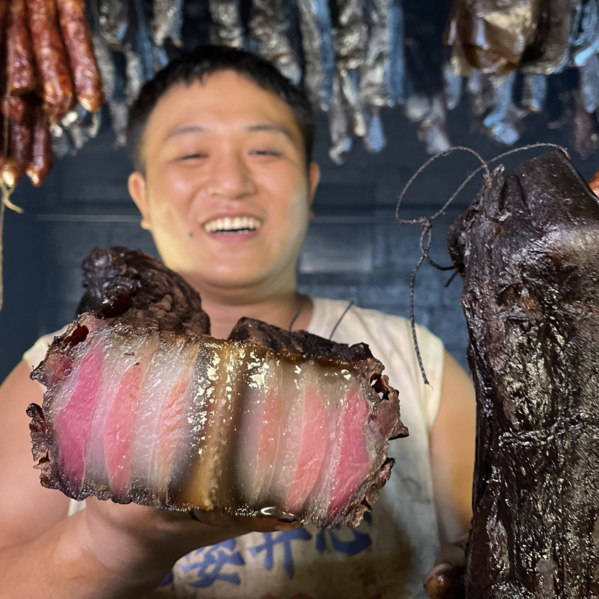 五花腊肉湖南柴火烟熏湘西农家土猪腊肉
