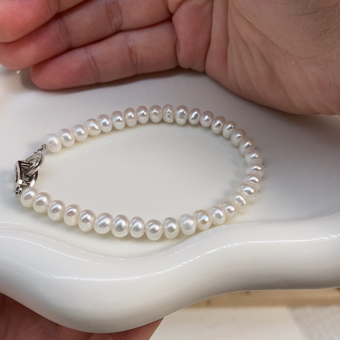 银S925镶嵌淡水珍珠颈饰