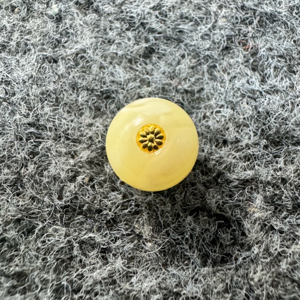 浓白圆珠原矿蜜蜡直径10配串百搭镶嵌18k金标如图