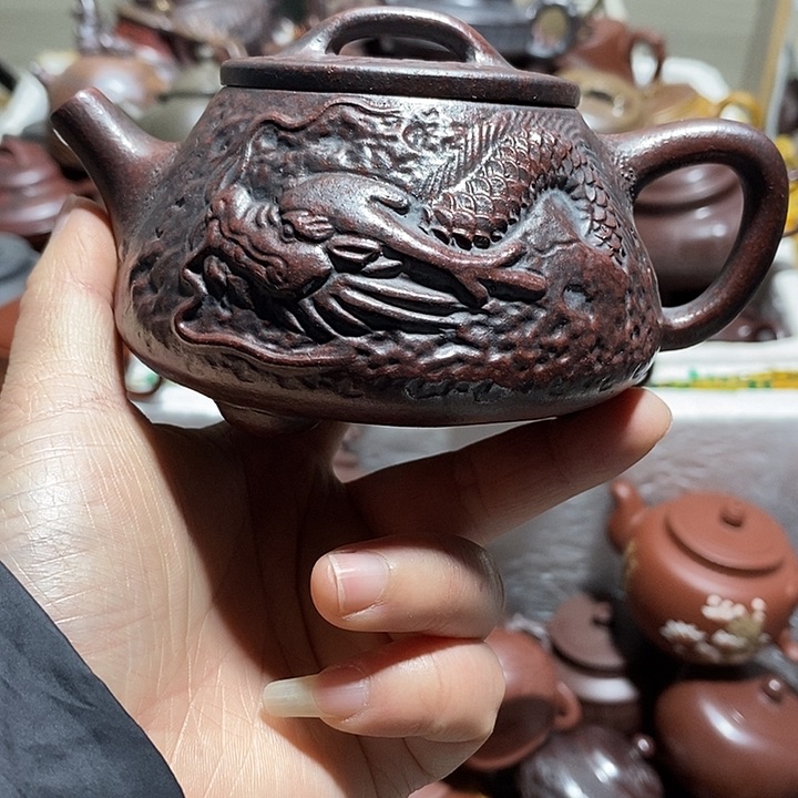 紫砂茶壶微瑕微笑晃盖