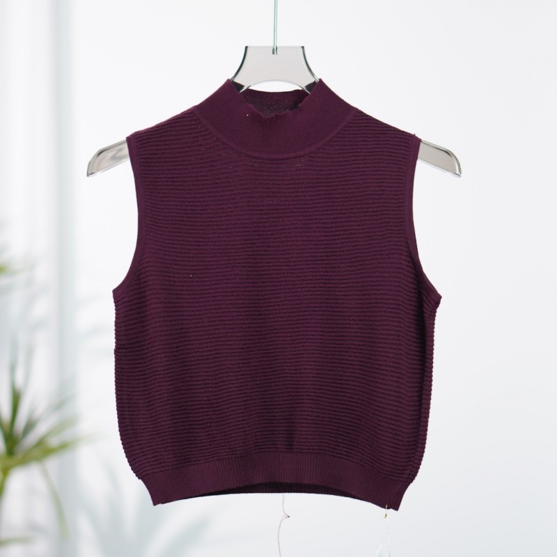 曼系列  S606  女装时尚撤柜针织背心紫色