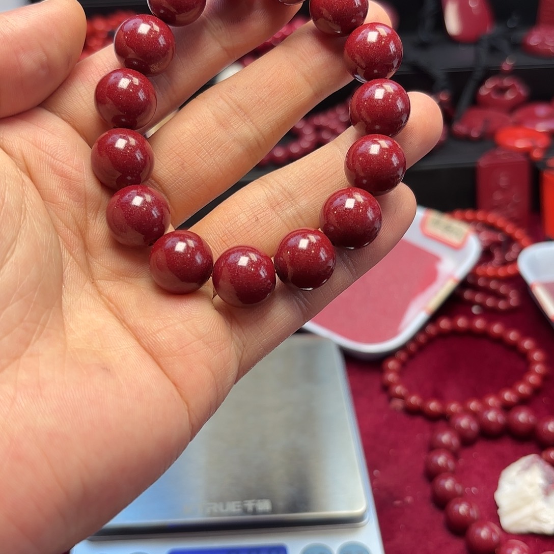 （***）天然辰砂紫金砂卡14手串