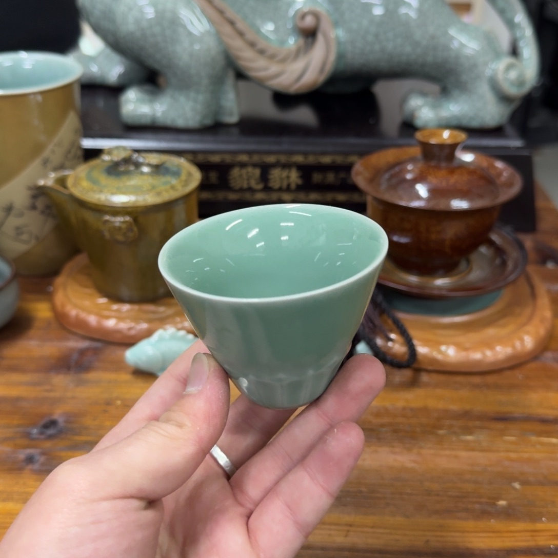 龙泉青瓷茶具微瑕9356