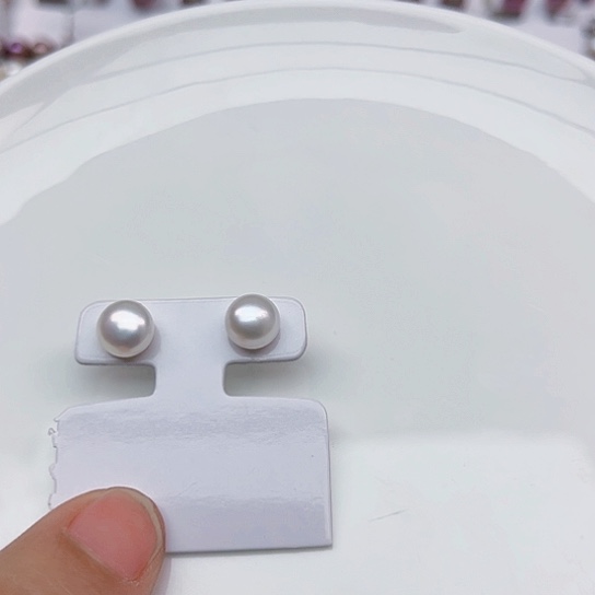 淡水珍珠耳饰银S925镶嵌
