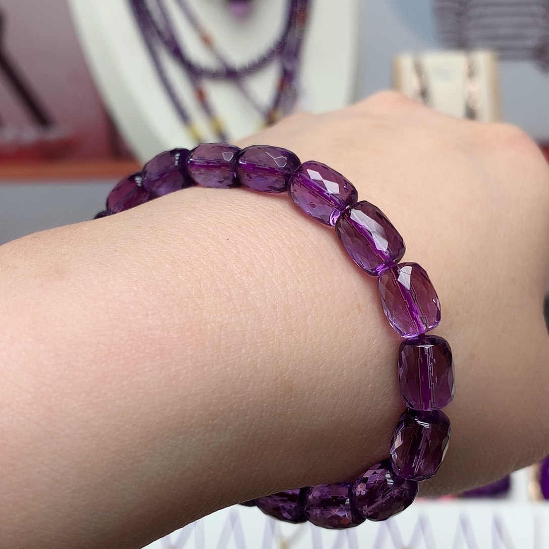 紫晶切面款手串未镶嵌