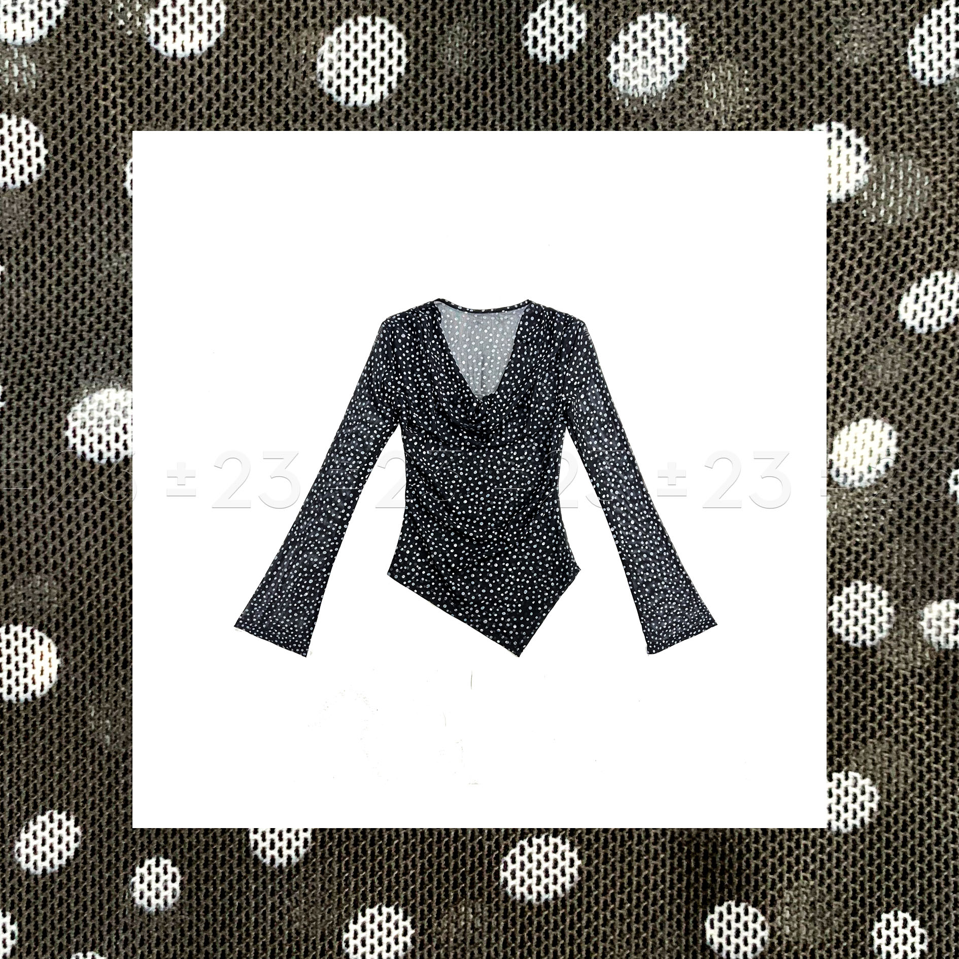  Kenny‘s ±23【反季超级大促黑美人】 SS25029黑色波点复古网纱长袖