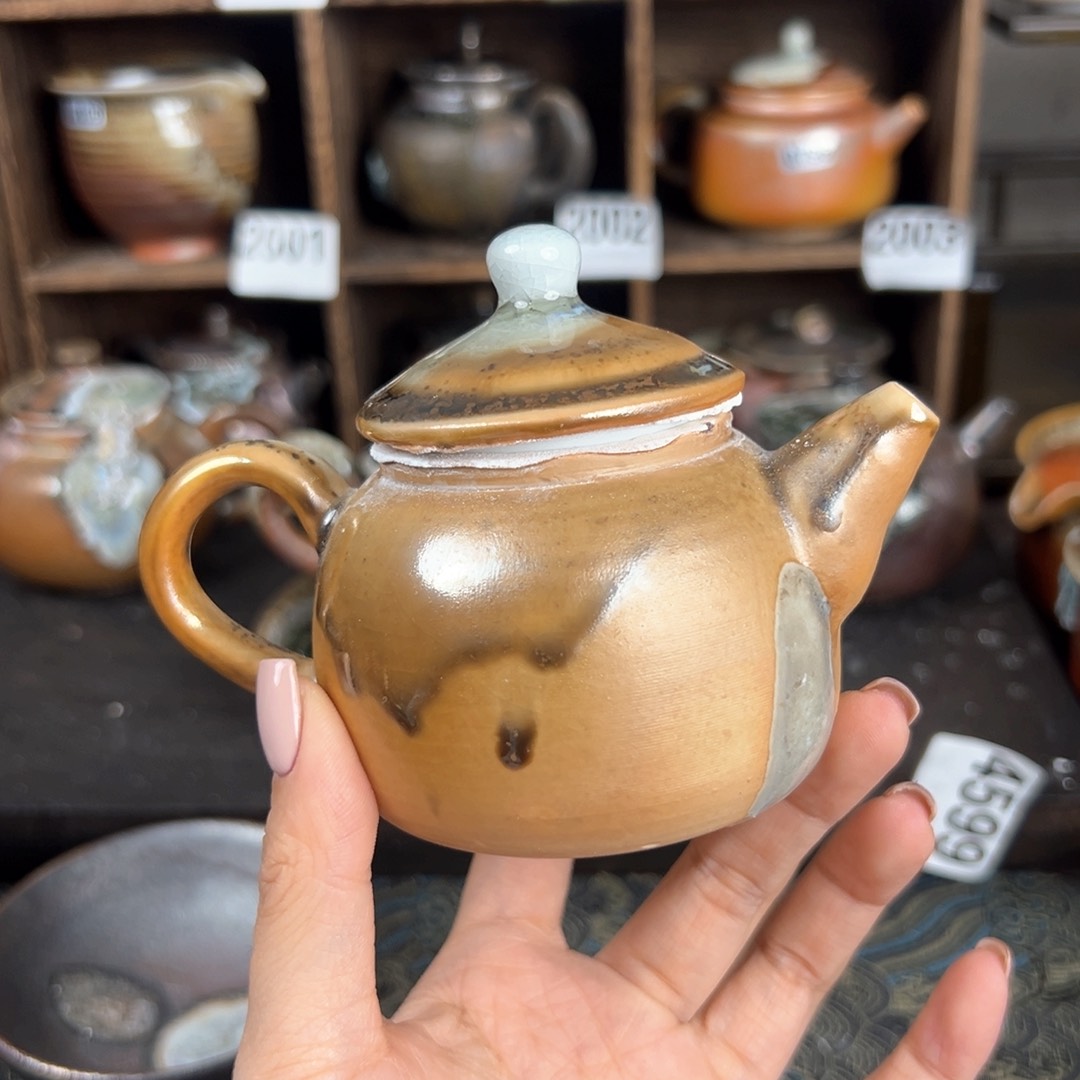 杯柴烧茶器中白壶