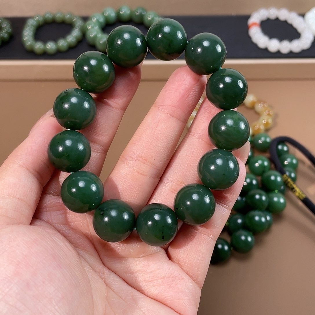 和田玉（碧玉）手链未镶嵌16