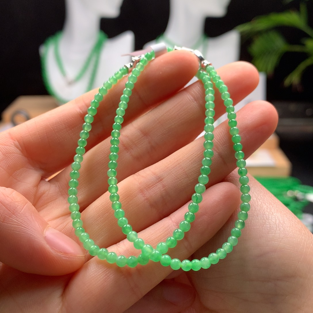 翡翠手链未镶嵌天然缅甸A货翡翠