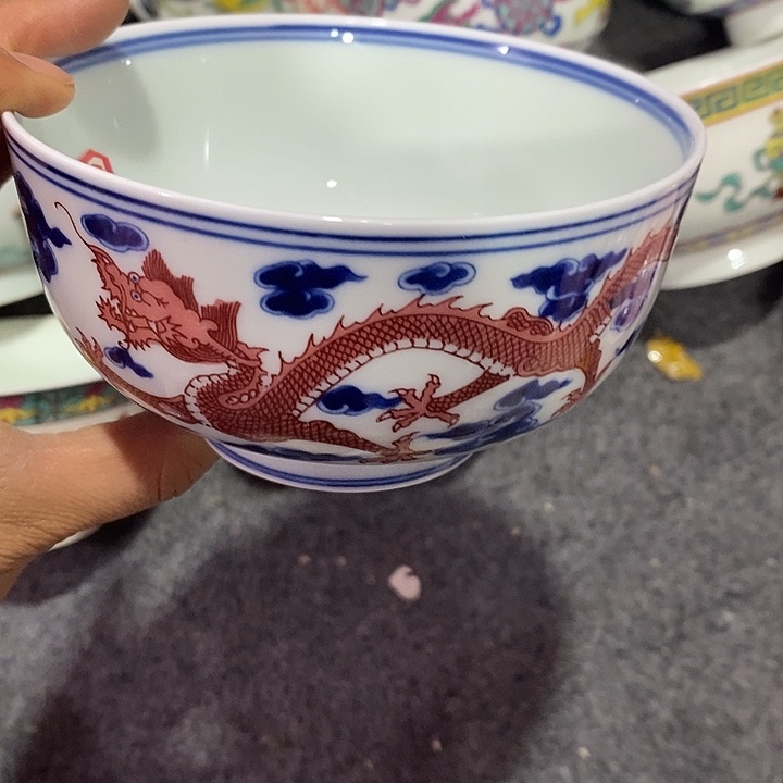 摆件陶5寸绿稀土碗135号