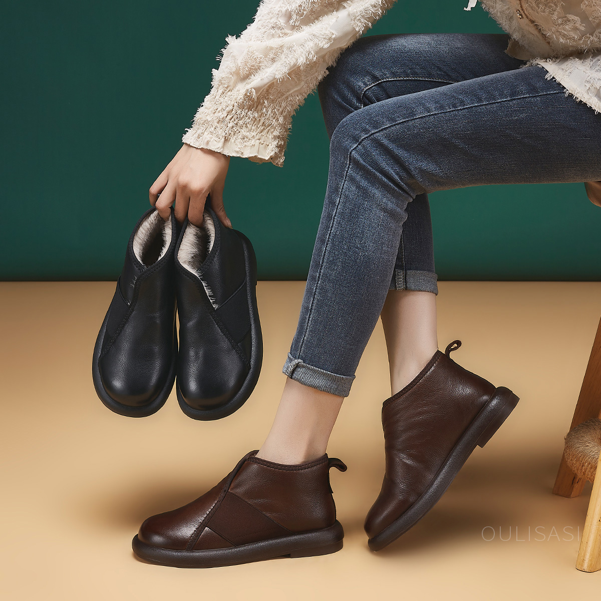 | 以爱之名 | 3公分 真皮加绒保暖马丁靴冬季新款时尚女靴 719