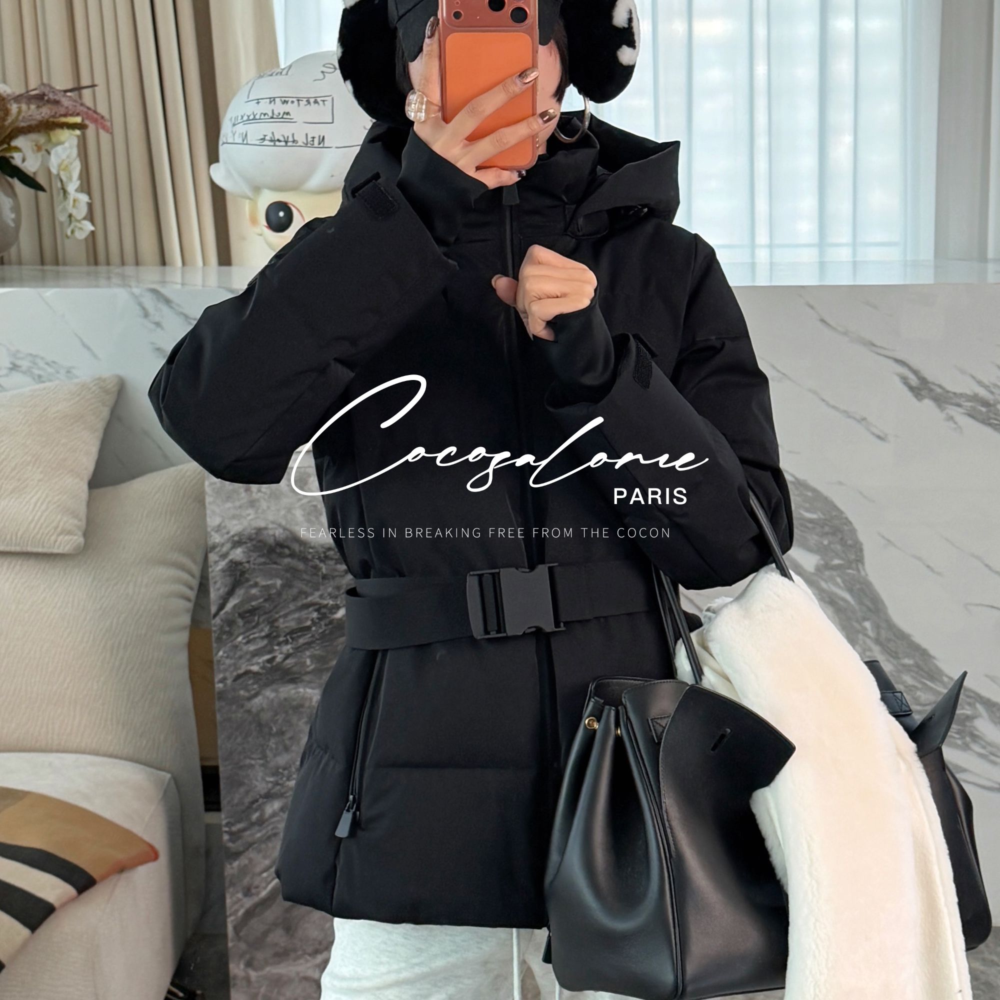 韩彬彬"雪山"90白鸭绒重磅充绒滑雪服极简百搭三防羽绒外套3129-8